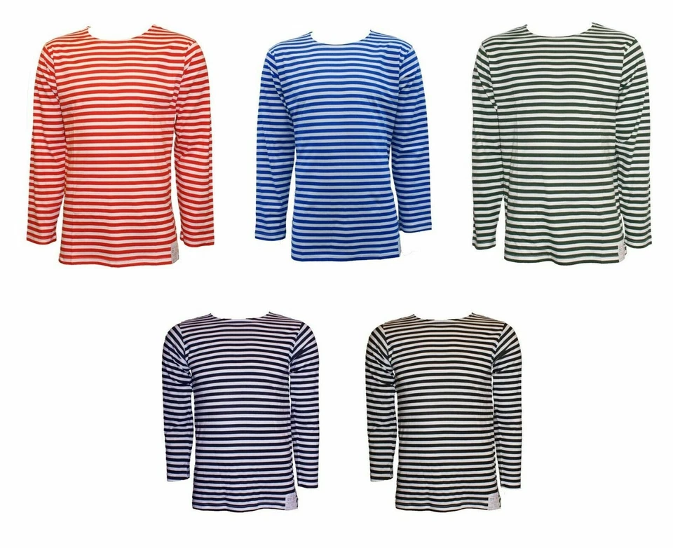 NEW TELNYASHKA COTTON  RUSSIAN SAILOR’S NAVY& BLACK GREEN RED BLUE T-SHIRT TOP  - Image 1 of 1