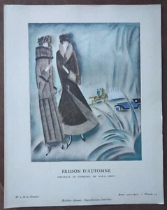 Charles Loupot FRISSON D'AUTOMNE pochoir EO Gazette du Bon Ton 1924-25 Max Leroy - Picture 1 of 5