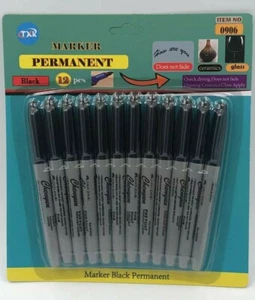288PCS Black Colour Markers Permanent Marker Pen Bulk Fine Point - Picture 1 of 1