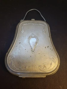 Antique 1921 Genuine Steel Silver Dual Coin Holder & Makeup Compact Purse - Picture 1 of 20