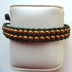 Men's greygreen+gold colour Bracelet in box - Picture 1 of 5