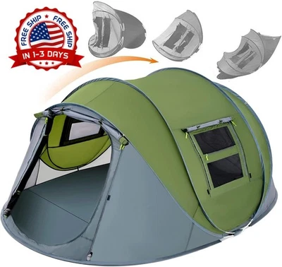Tienda de Campana Instantantanea 4 Personas Impermeable con Ventana y 2 Puertas Foto 1 de 4