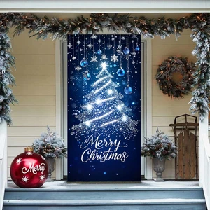 70.8 X 35.4 Inch Hanging Front Door Cover Christmas Decor Backdrop - Picture 1 of 21