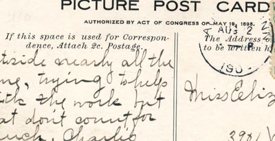POST CARD/POSTAL HISTORY- IF SPACE IS USED FOR CORRESPONDENCE ATTACH 2C POSTAGE - Image 1 of 3