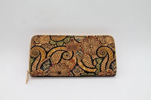 Cartera Cork O'Cork Paisley Cierre con Cremallera NUEVA - Imagen 1 de 10