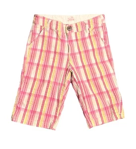 Pantalones Cortos Largos Justice Cuadros Rosa Y Blanco Pequeñas Niñas Talla 12 Delgados  - Imagen 1 de 6