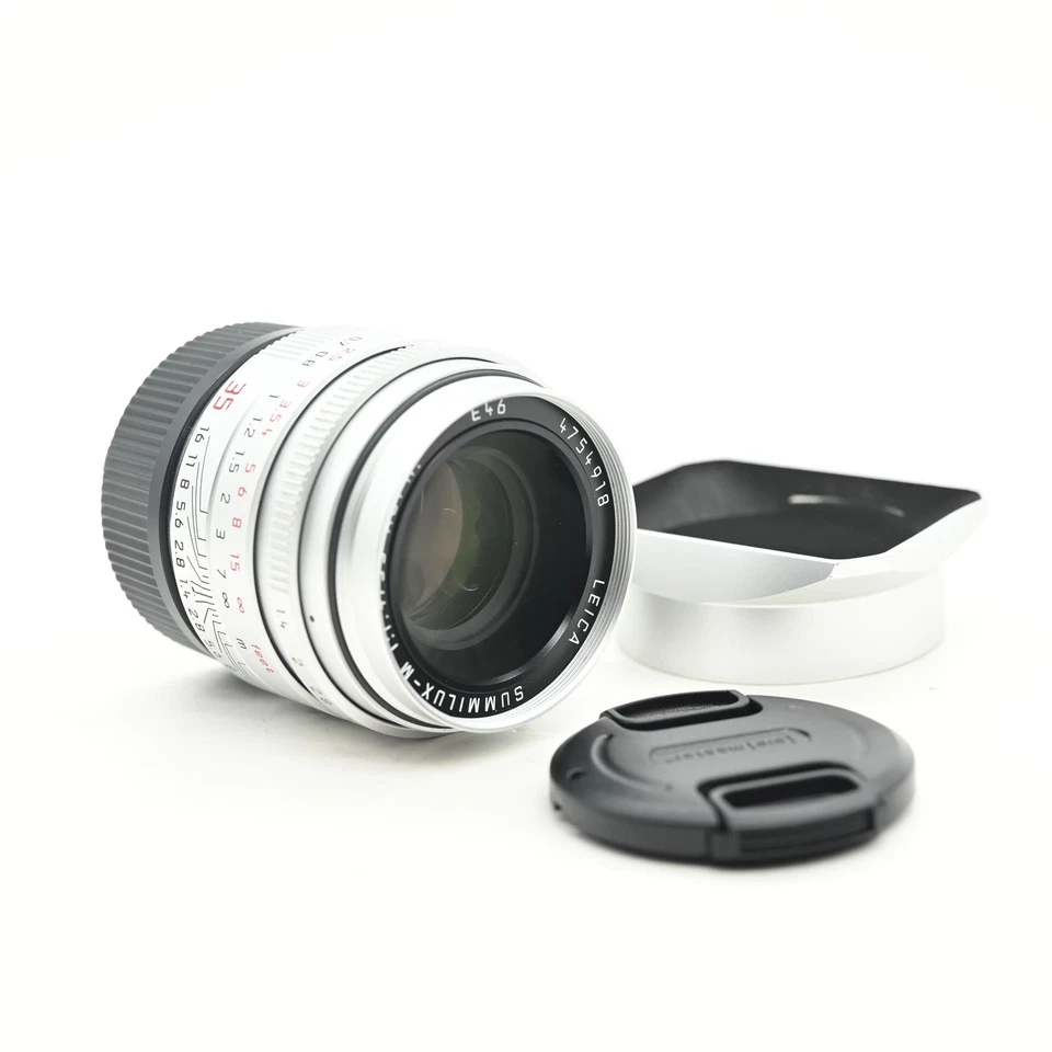 Leica 11675 Summilux-M 35mm f1.4 ASPH FLE Silver 6-bit Lens E46 #918 - Image 1 of 4