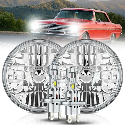 2PC For Dodge Dart 1964-1976 DOT 7" inch Round LED headlights Hi-Lo Sealed Beam - Image 1 of 4