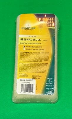 Country Lane Candle Supplies 1 lb Bloque de 100 % Cera de Abejas Cera Blanca Foto 1 de 2