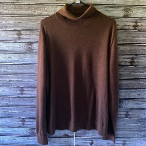 Banana Republic Men's Long-Sleeved Turtleneck Sweater Size XL Brown Merino Wool - Picture 1 of 5
