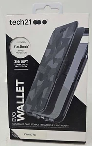 Tech21 Evo Wallet Case for Apple iPhone 7, iPhone 8, Credit Card Slots, Black - Picture 1 of 2