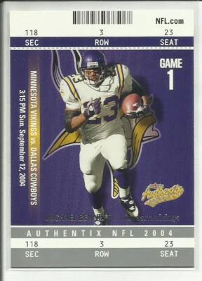 2004 Fleer Authentix #92 Michael Bennett Minnesota Vikings - Image 1 of 2