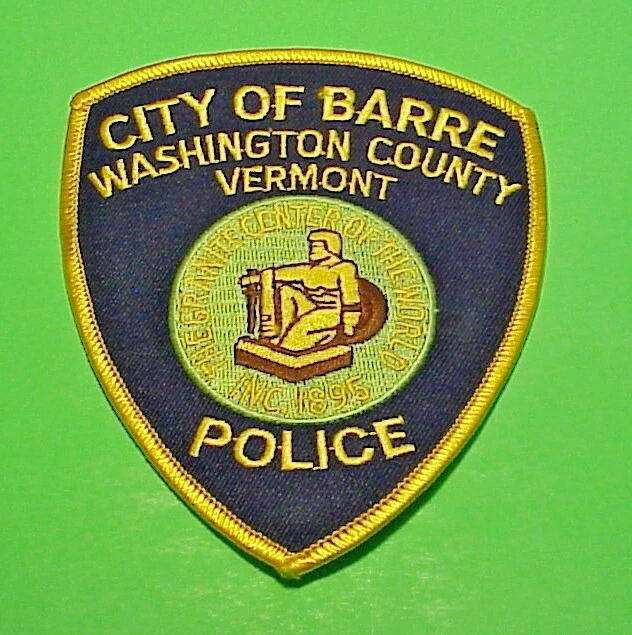  BARRE  VERMONT  WASHINGTON COUNTY  4 1/2"  POLICE PATCH  FREE SHIPPING!!! - Image 1 of 1