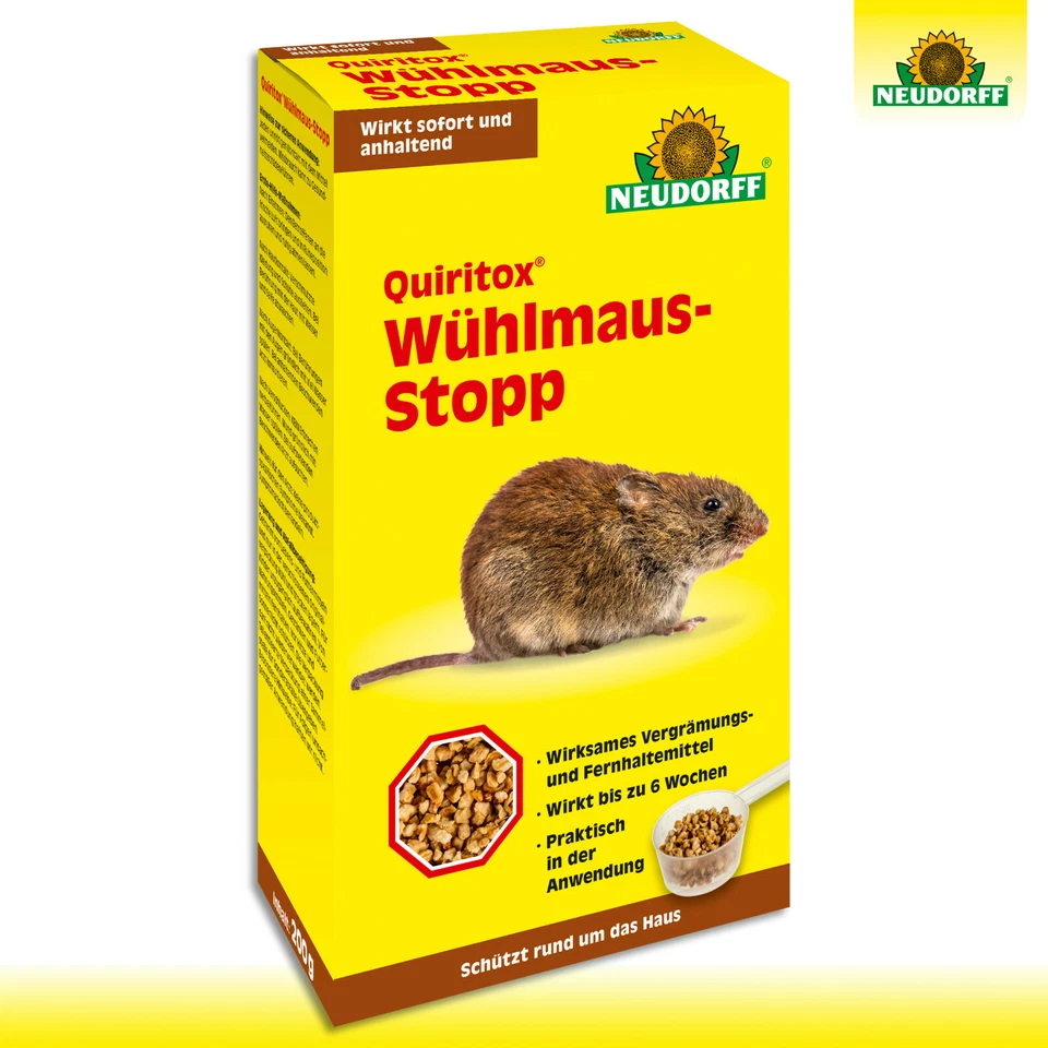Neudorff Quiritox® 200g Wühlmaus-Stopp Vertreiber Schermäuse Garten Beet Feld - Bild 1 von 1