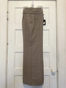 New Trouvé High Waist Wide-Legged Trousers Size 8 Earth Tone Check Plaid - Picture 1 of 13