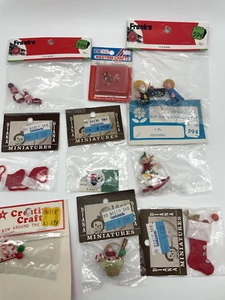 Lot of 9 Vintage Dollhouse Christmas Decorations Lot Nativity Stockings Gifts - Picture 1 of 15
