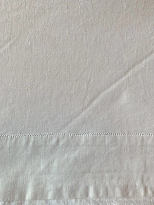 Draps Ancien 200x280 Brodé Broderie Blanc Linge Vintage France - Photo 1/3