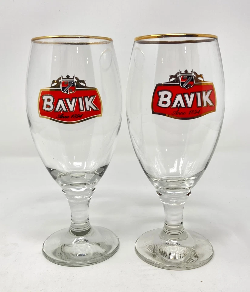 Vaso de cerveza con tallo de borde dorado Bavik - Juego de 2 Foto 1 de 1
