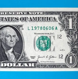 1978 June 6 : L 19780606 A $1 One Dollar Bill BIRTHDAY Note *UNC* šš - Picture 1 of 3