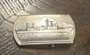 Vintage USS Clifton Prague FFG16 Belt Buckle - Picture 1 of 6