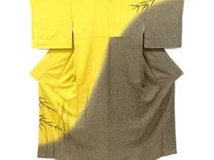 7151133: JAPANESE KIMONO / UNUSED HOMONGI / SILK / BAMBOO GRASS - Picture 1 of 1