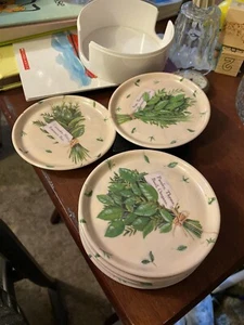 set of six drink coasters of herbs and their container - Picture 1 of 2
