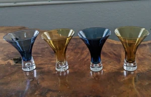 Artland Martini Shot Glasses Pedestal Bubble Base Set Of 4 - Picture 1 of 11