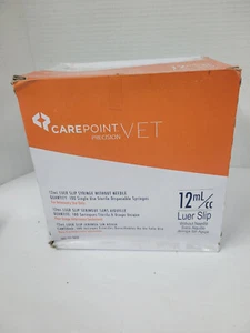 NEW 100 Pack 12mL Luer Slip Syringes No Needle, Disposable Individually Wrapped - Picture 1 of 4