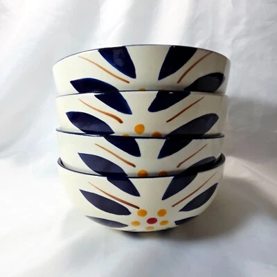 4 cuencos de sopa Temptations by Tara Ovenware azul floral viejo mundo 6,5" Foto 1 de 4