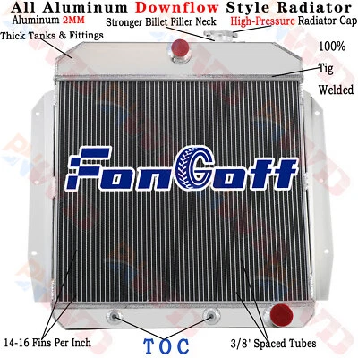 3 Row Aluminum Radiator for 1955-1959 Chevy 3100 3200 3400 3500 3600 GMC 100/150 - Изображение 1 из 4