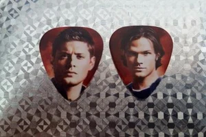 Set Sam and Dean Supernatural TV Show premium Promo Guitar Pick Pic - Picture 1 of 3