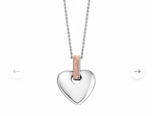 BRAND NEW CLOGAU Cariad Sterling Silver Small Heart Pendant Welsh Rose Gold - Picture 1 of 7