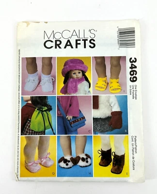 McCalls Crafts 3469 18 Inch Doll Accessories PreCut Pattern and Instructions - Image 1 of 4