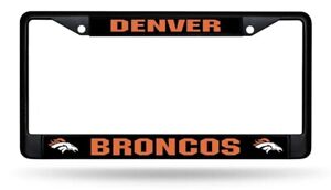 Denver Broncos Authentic Metal BLACK License Plate Frame Auto Truck Car NWT