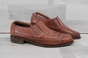Zapatos Mocasines BARKER Para Hombres Cuero Marrón Tejido Reino Unido Talla 9 - Imagen 1 de 13