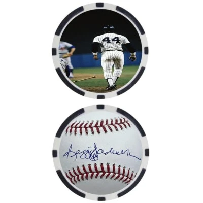 Ficha de póker de leyendas de béisbol firmada por Reggie Jackson Foto 1 de 2