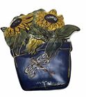 Blue Sky Clayworks Blue Sunflower Dragonfly Plant Wall Hanging