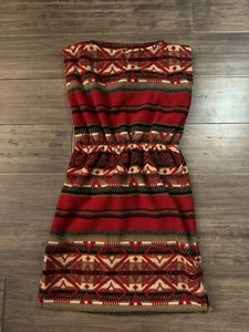 Navajo Girls Dress Native American Handmade Southwestern Red Blanket Material - Picture 1 of 6
