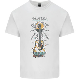 Guitar Beach Acoustic Holiday Surfing Music Mens Cotton T-Shirt Tee Top
