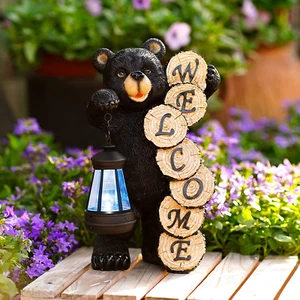 Solar Garden Decor Statues Figurine: Garden Art for Patio Balcony Yard Lawn - Un - Picture 1 of 12