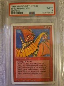Magic The Gathering 1994 Magic The Gathering revisado Shivan Dragon 3ª edición PSA 9 como nuevo - Imagen 1 de 2