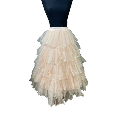 DD Kenzo богемное юбка размер XS/S розовый тюль ярусный Fairycore Midi балетной молнии блестки * - Изображение 1 из 4