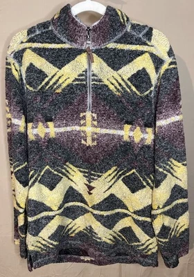 TRUE GRIT Melange Mesa Pullover 1/2 Cremallera Chaqueta Polar Para Hombre Pequeña Foto 1 de 4