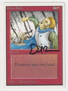 Signed Stone Rain MP Unlimited Artist Daniel Gelon 1993 WOTC MTG Magic Vintage! - Bild 1 von 2