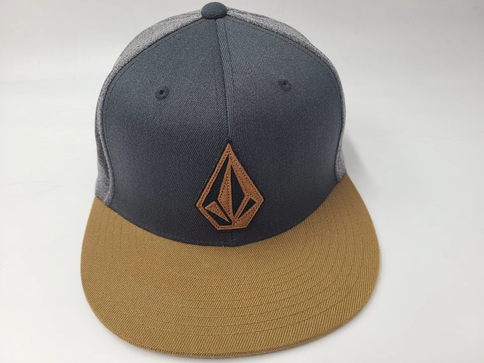 Volcom Stone Flex Fitted S-M 帽子 滑板 冲浪 男式 女式 灰色 棕色 — 第 1/4 张图片