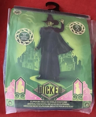 WICKED ELPHABA DELUXE WITCH COSTUME GIRLS MED 7/8 - Image 1 of 2