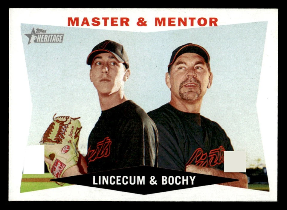 2009 Topps Heritage #7 Master & Mentor (Tim Lincecum / Bruce Bochy) CPC card - Image 1 of 2