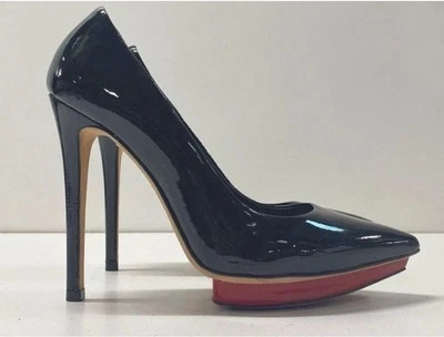 Women Alice&Olivia BlackLeather StaceyBendet RedBottom Platform Heels Size6 EU36 - Image 1 of 4