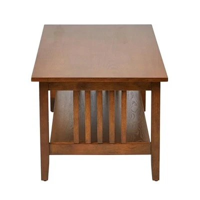 OFFICE STAR Sierra Ash Brown Wood Mission Style Coffee Table in Engineered Wood