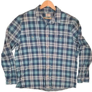 FAHERTY Legend Sweater Shirt Men's XXL Blue Brushed Plaid Gorpcore Normcore - Picture 1 of 7